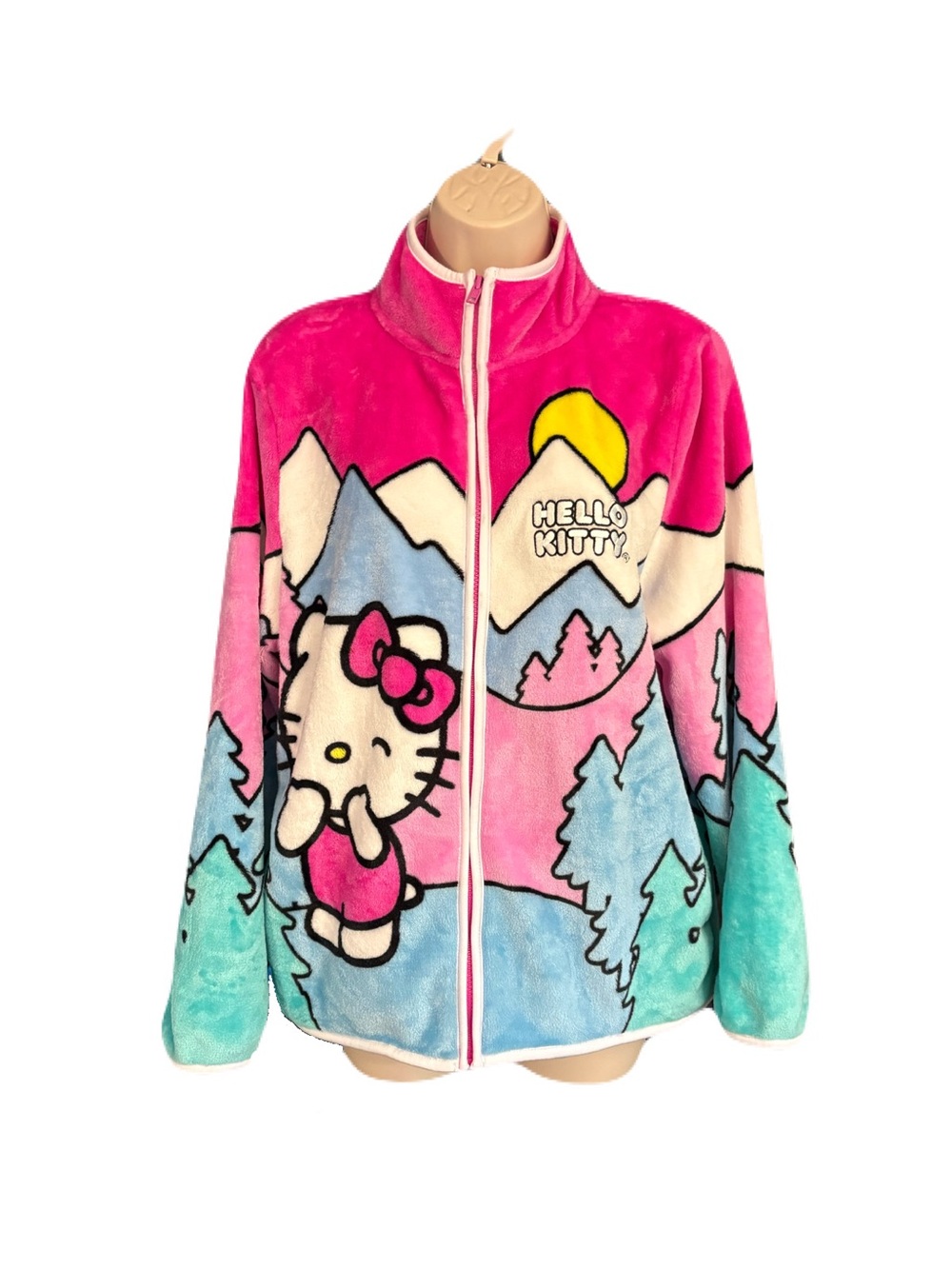 Hello Kitty Pink, Aqua & Blue Fleece Zip Jacket for Kids